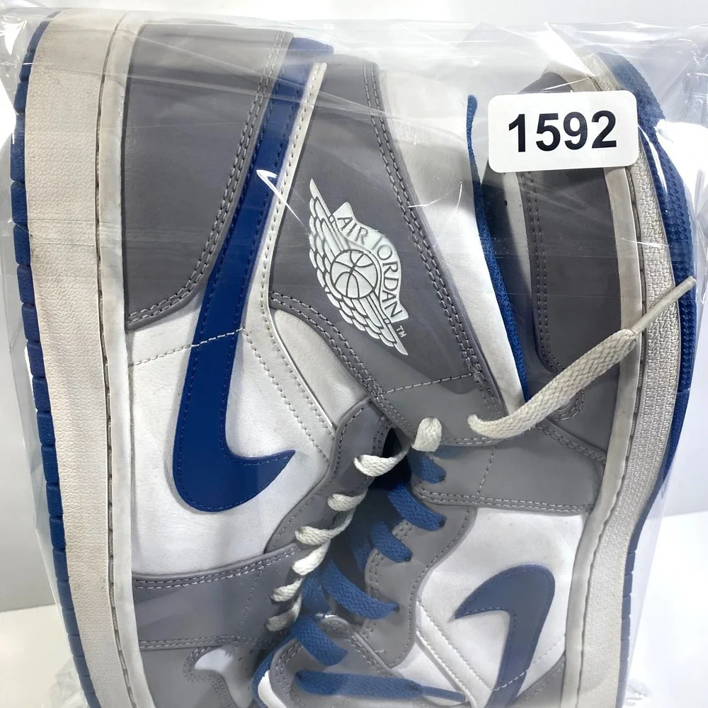 Nike Mens  Size 11 Air Jordan 1 Mid Cement True Blue Mid Top DQ8426-014